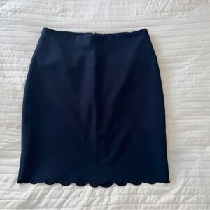 Banana Republic Navy Pencil Skirt with Scalloped Hem